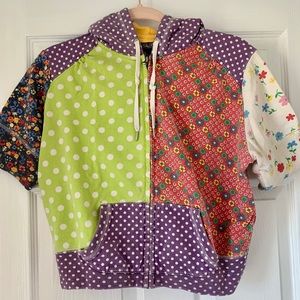 Vintage Lucky Brand Cropped Zip-Up Hoodie